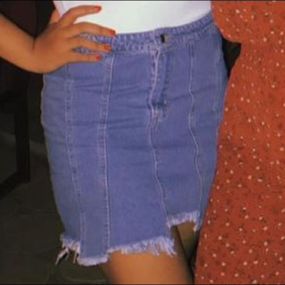 Blue Jean distressed skirt
